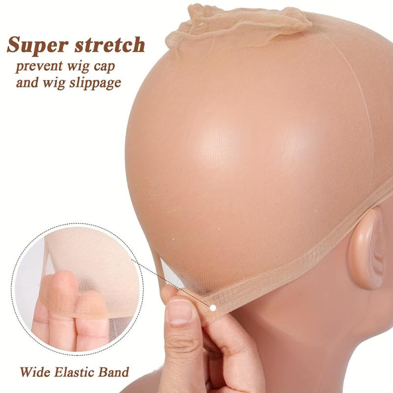 2pcs HD Wig Cap Invisible Stocking Cap for Weave Nylon Stretch Mesh