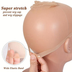 2pcs HD Wig Cap Invisible Stocking Cap for Weave Nylon Stretch Mesh