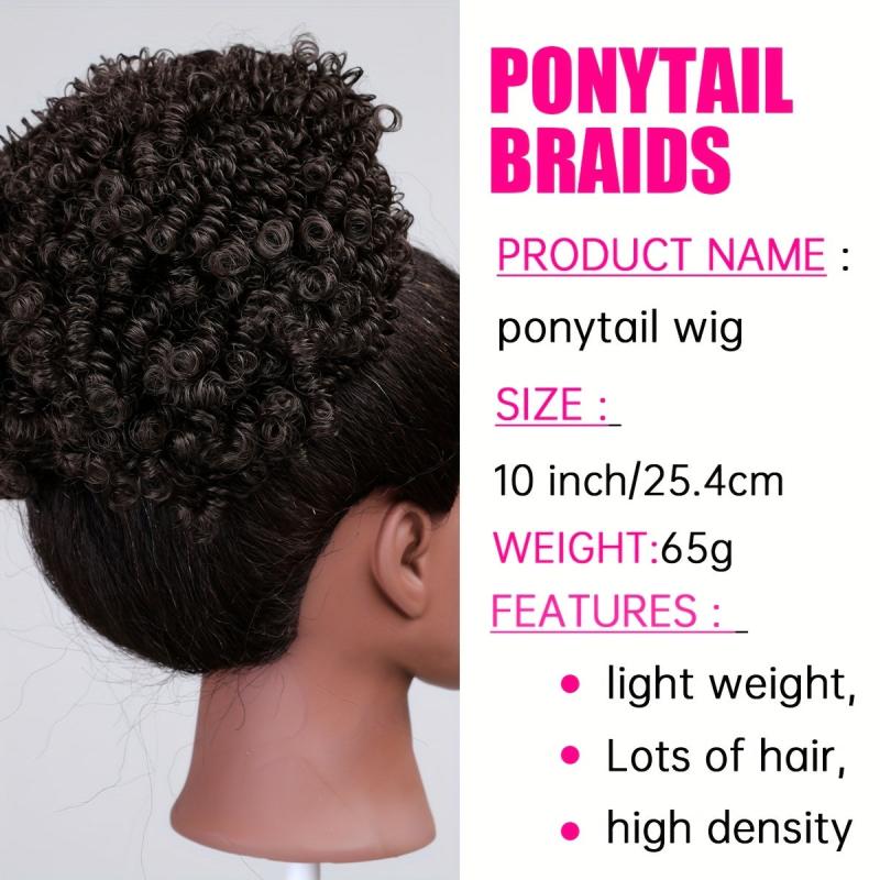 Afro Puff Kinky Curly Drawstring Ponytail Extension For Women