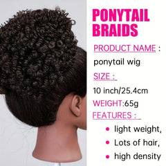Afro Puff Kinky Curly Drawstring Ponytail Extension For Women