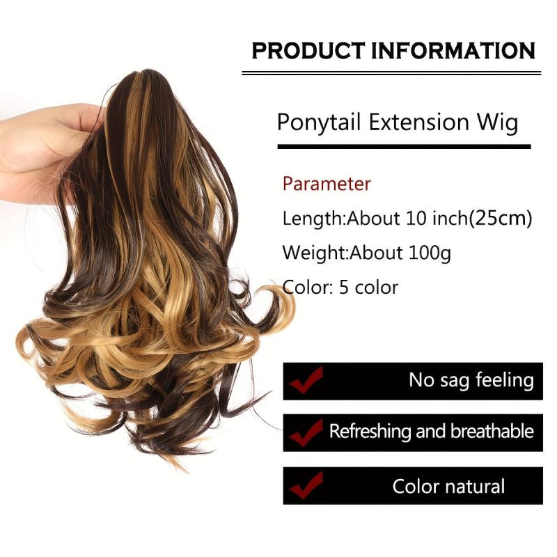 Short Curly Ponytail Hair Extension Clip In Synthetic Ponytail 25 4 Cm