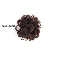 Curly Synthetic Hair Bun Scrunchie with Rubber Band Donut Hair Accessory