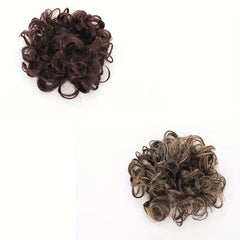 Curly Synthetic Hair Bun Scrunchie with Rubber Band Donut Hair Accessory