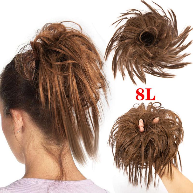 Short Curly Hair Bun Elastic Donut Scrunchie Chignon Bun