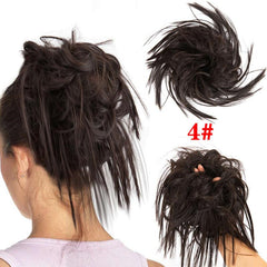 Short Curly Hair Bun Elastic Donut Scrunchie Chignon Bun
