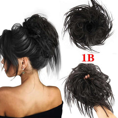 Short Curly Hair Bun Elastic Donut Scrunchie Chignon Bun
