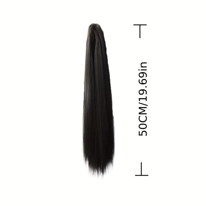 Long Straight Ponytail Hair Extensions Synthetic Hair Natural Look for Daily Use