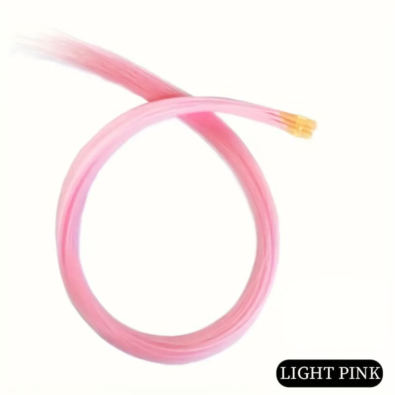 10 Strands Rainbow Hair Extensions DIY Heat Resistant Colorful Synthetic Hair