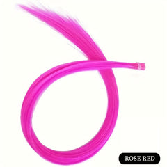 10 Strands Rainbow Hair Extensions DIY Heat Resistant Colorful Synthetic Hair