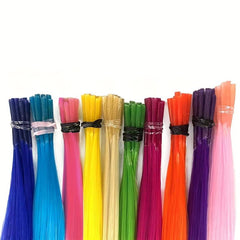 10 Strands Rainbow Hair Extensions DIY Heat Resistant Colorful Synthetic Hair