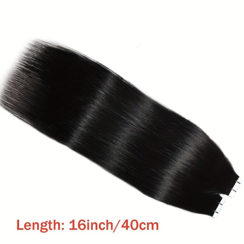 20pcs 1 Pack Straight Human Hair Tape In Extensions 40 66 04cm Natural 1B