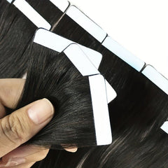 20pcs 1 Pack Straight Human Hair Tape In Extensions 40 66 04cm Natural 1B