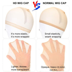 Invisible Hd Wig Cap Thin Stocking Cap Nylon Stretch Mesh Hair Net