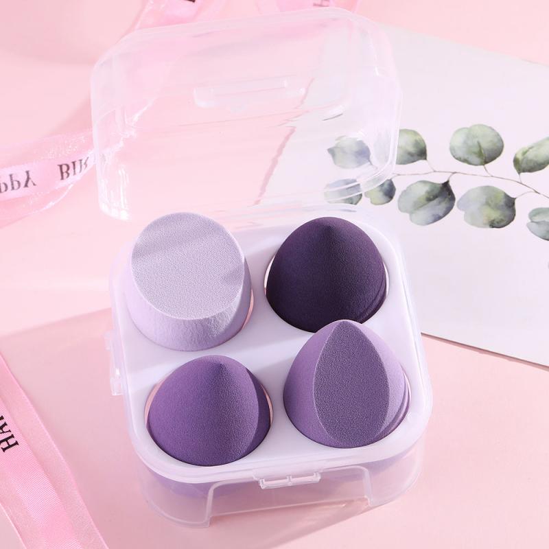 4 pcs Flawless Beauty Eggs Transparent Box for Makeup Organizing