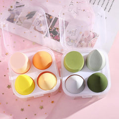 4 pcs Flawless Beauty Eggs Transparent Box for Makeup Organizing