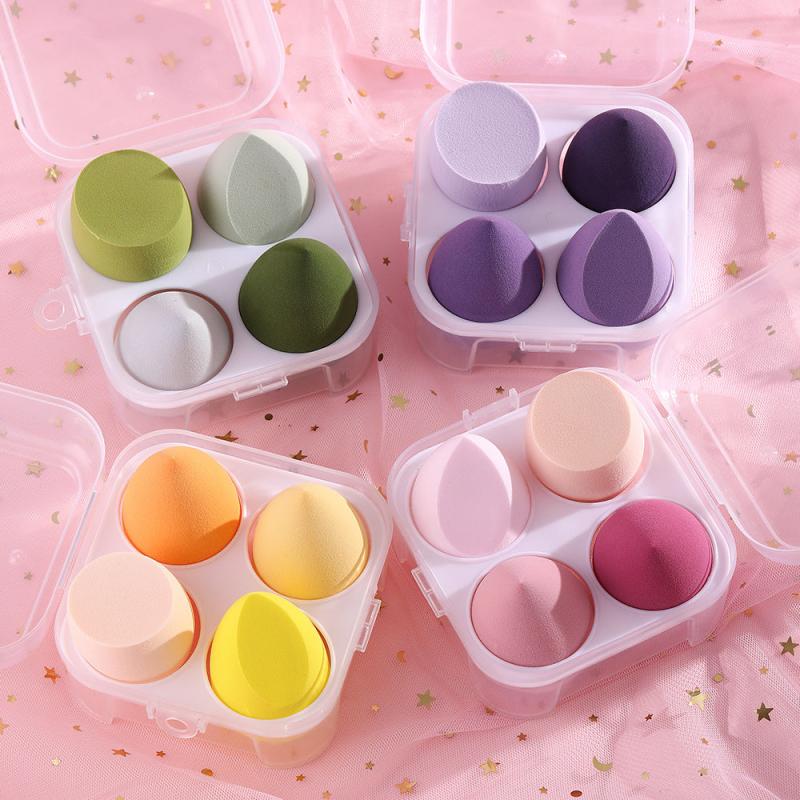 4 pcs Flawless Beauty Eggs Transparent Box for Makeup Organizing