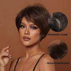 Allbell Short Bob Synthetic Wig Natural Brown