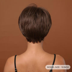 Allbell Short Bob Synthetic Wig Natural Brown