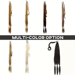 Long Braided Ponytail with Elastic Hair Rope Synthetic Hair Extensions