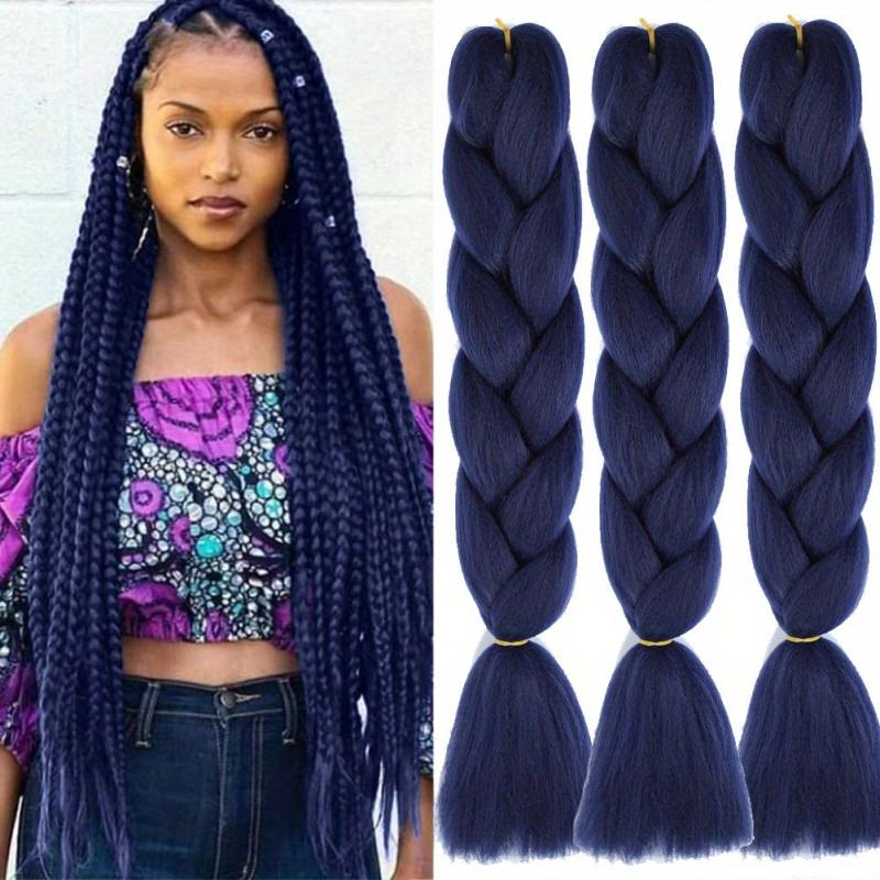 Ombre Braiding Hair 3 Pack 60 96 Cm Synthetic Crochet Braids BlueSky Wig