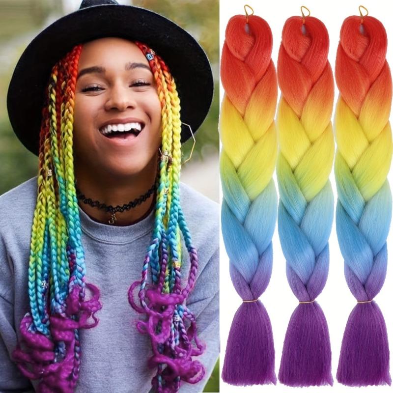 Ombre Braiding Hair 3 Pack 60 96 Cm Synthetic Crochet Braids BlueSky Wig