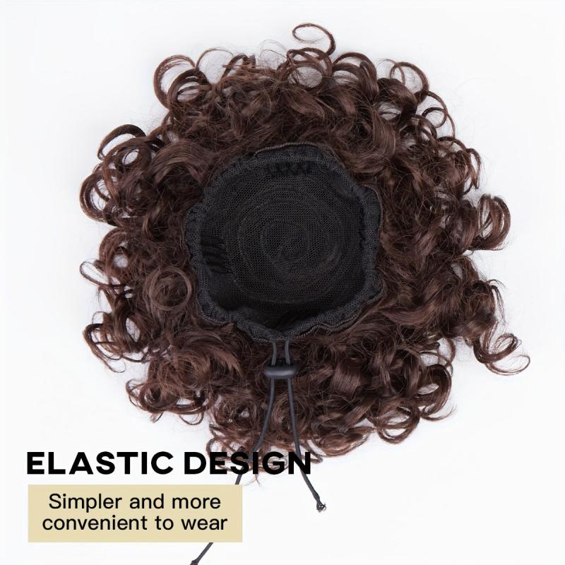 Afro Ponytail Short Kinky Curly Clip-In Hair Bun