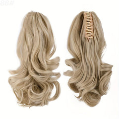 Long Curly Ponytail Claw Clip Hair Extension Brown