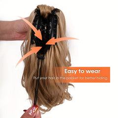 Long Curly Ponytail Claw Clip Hair Extension Brown