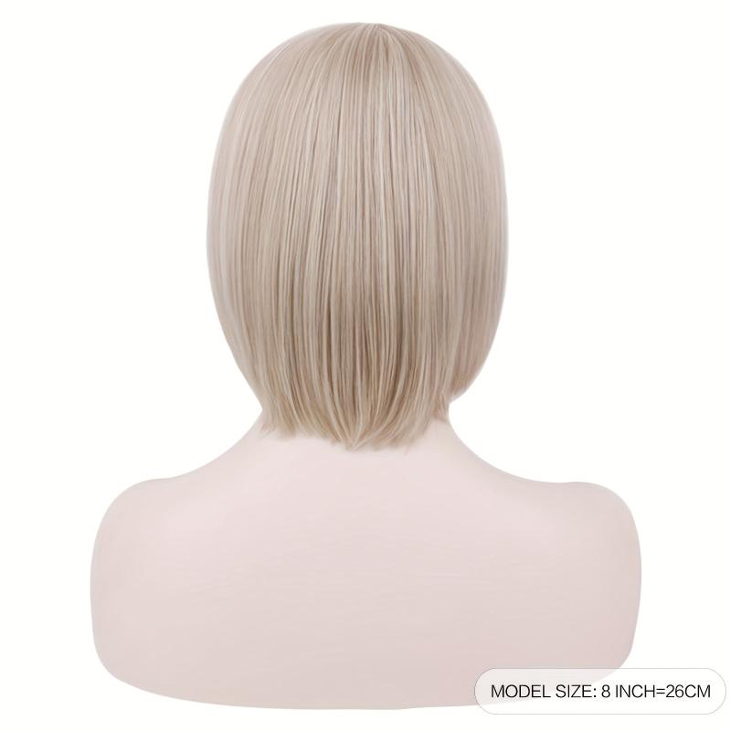 Women Short Light Blonde Wig Machine Wig