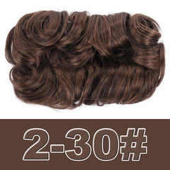 Fluffy Wavy Clip in Bun Hairpiece with Combs and Scrunchie