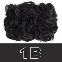 Fluffy Wavy Clip in Bun Hairpiece with Combs and Scrunchie