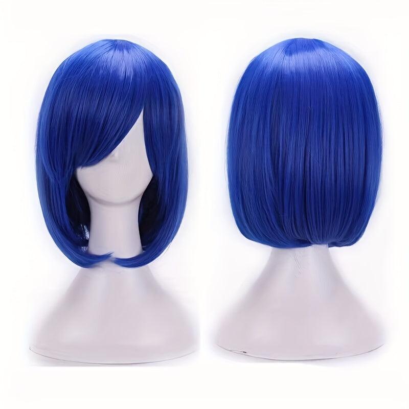 Pink 30 48 Cm Short Straight Hair Wigs Heat Resistant Fiber Bob Wigs