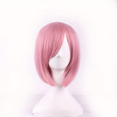 Pink 30 48 Cm Short Straight Hair Wigs Heat Resistant Fiber Bob Wigs