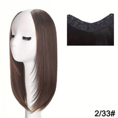 Long Straight Hair Extensions Clip In Hair Extension V Shape Synthetic Wig