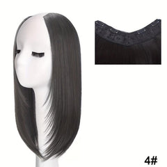 Long Straight Hair Extensions Clip In Hair Extension V Shape Synthetic Wig