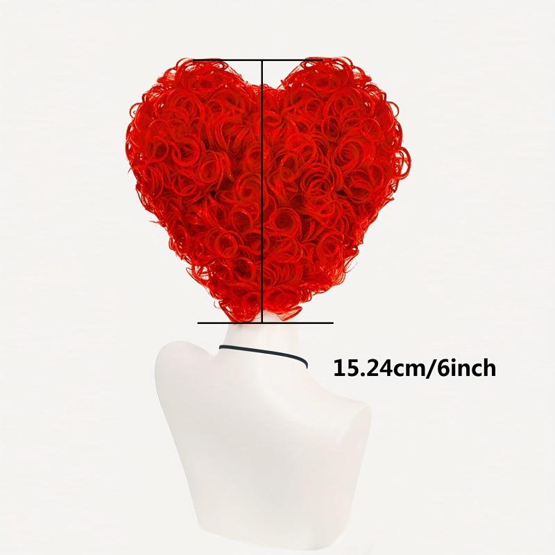 Red Heart Shaped Short Curly Cosplay Wig