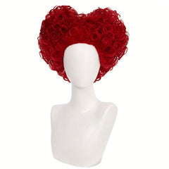 Red Heart Shaped Short Curly Cosplay Wig