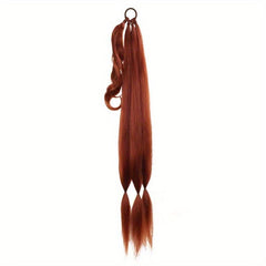 Long Straight Braided Ponytail Extensions Y2K Synthetic Hair for Women
