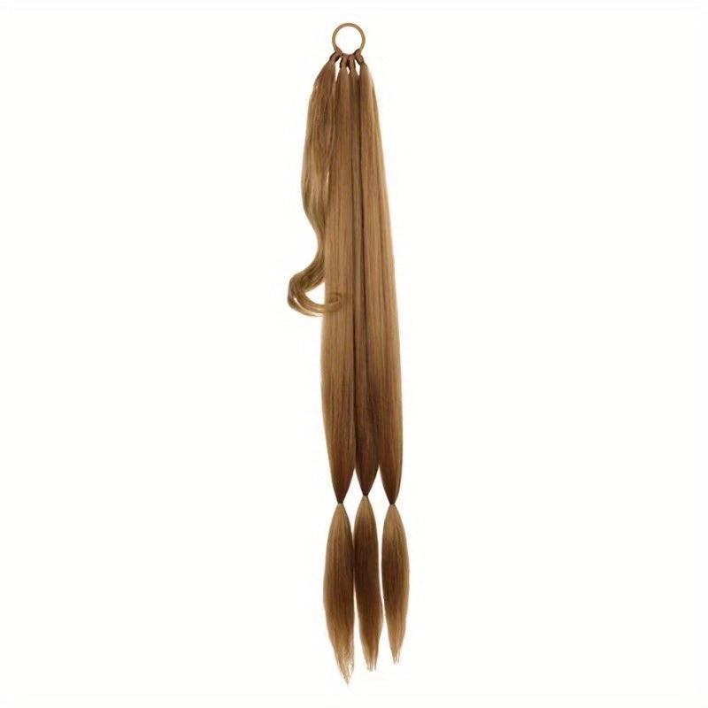 Long Straight Braided Ponytail Extensions Y2K Synthetic Hair for Women