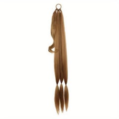 Long Straight Braided Ponytail Extensions Y2K Synthetic Hair for Women
