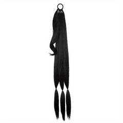 Long Straight Braided Ponytail Extensions Y2K Synthetic Hair for Women