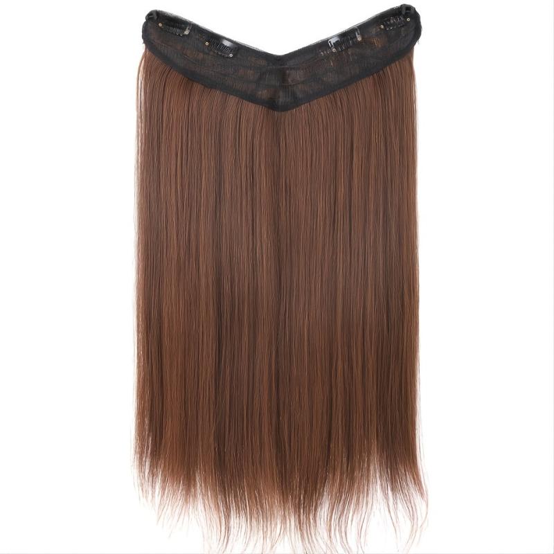 Light Brown Straight Hair Extensions Clip-In Hairpiece
