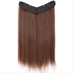 Light Brown Straight Hair Extensions Clip-In Hairpiece