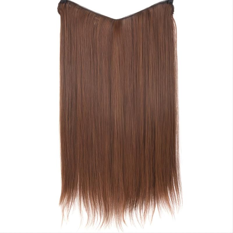 Light Brown Straight Hair Extensions Clip-In Hairpiece