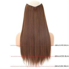 Light Brown Straight Hair Extensions Clip-In Hairpiece