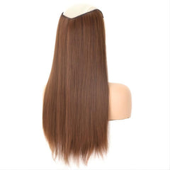 Light Brown Straight Hair Extensions Clip-In Hairpiece