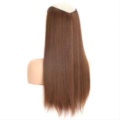 Light Brown Straight Hair Extensions Clip-In Hairpiece