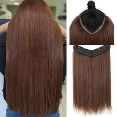 Light Brown Straight Hair Extensions Clip-In Hairpiece