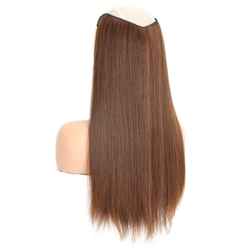 Light Brown Straight Hair Extensions Clip-In Hairpiece