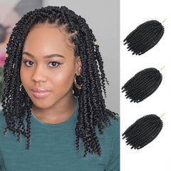Soft Spring Twist Hair for Crochet Braiding - 8 Inch Fluffy Synthetic Hair